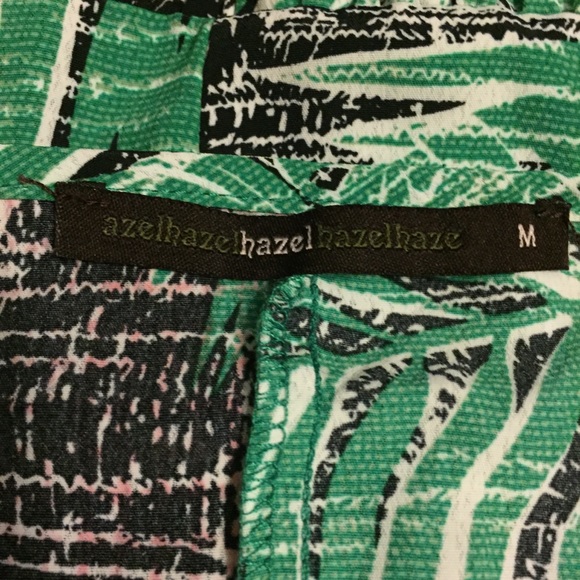 HAZEL/ANTHROLPOLOGIE V-neck Jungle Palm Peplum Top - Picture 8 of 8